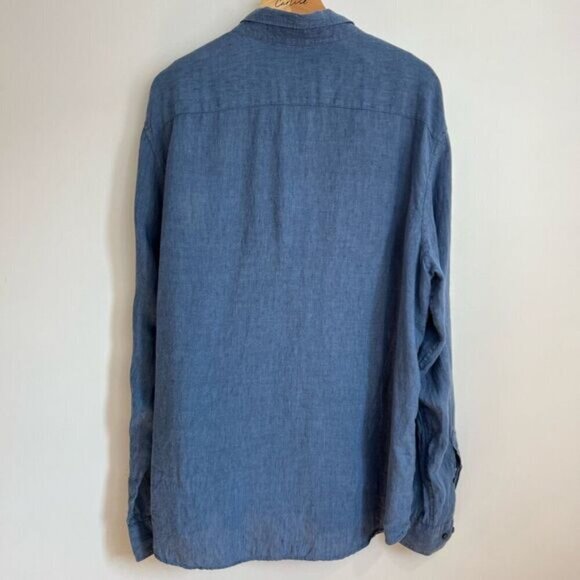 Michael Kors Men’s XXL 2XL Slim Fit Blue Casual Long Sleeve Button Down Shirt - Picture 9 of 9